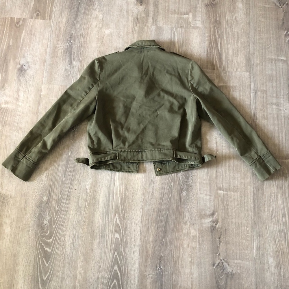 Evereve Peyton Jensen Cadet Jacket in Army Green Women's Small $138 - Picture 3 of 14